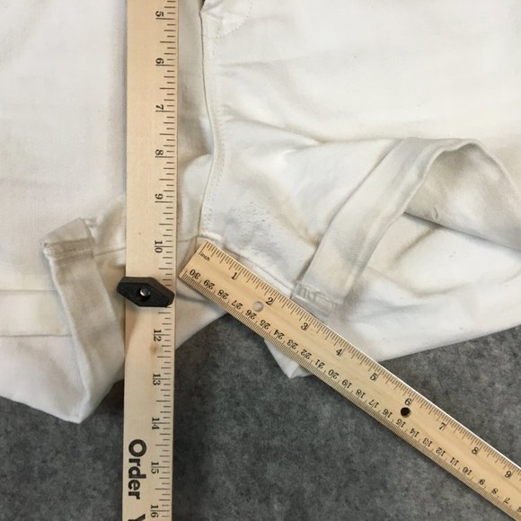 Old Navy Shorts 14 32 Women Semi Fitted Cuffed Mid Rise Jean Denim White Stretch - Picture 6 of 12
